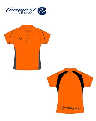 Umpire Women's Orange Black Polo Shirt